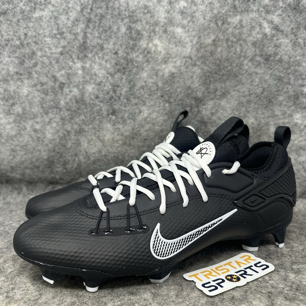 Nike Huarache 9 Elite Low Lacrosse Cleats Mens Sz 13 Black White FD0089-002 LAX